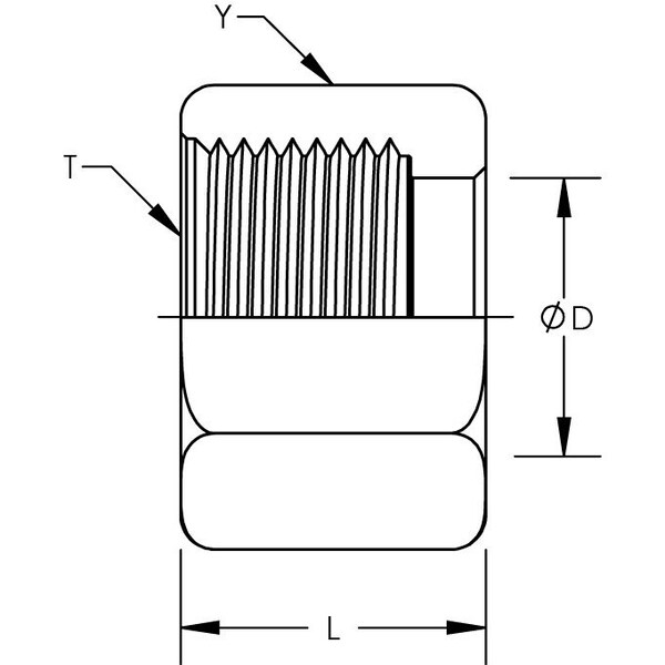 Flat Face O-Ring Nut - Plain Finish